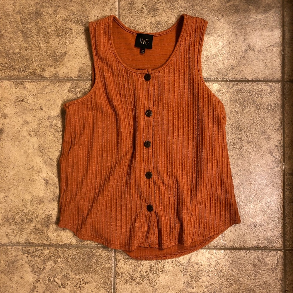 W5 Sleeveless Dark Orange Top